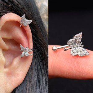 5/$35 BUNDLE DEAL! Silver tone ear cuff  butterfly